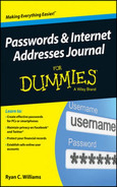 Passwords & Internet Addresses Journal For Dummies
